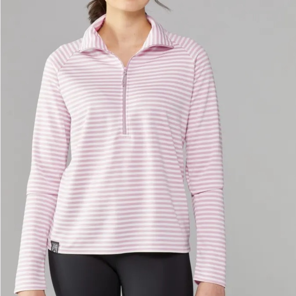 Oiselle Big Stripe Half Zip Pullover